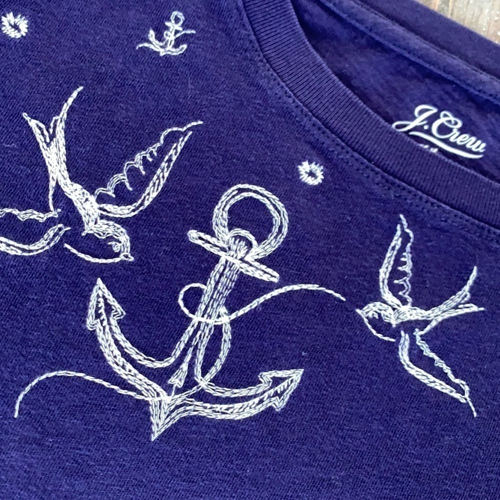 J Crew nautical embroidered tee - Picture 9 of 16